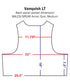 Diagram of Condor LCS Vanquish LT Plate Carrier back panel pocket: 11.75 top width, 22 chest width, 20.5 bottom width, 18 height, and 1.5 side height—designed for law enforcement and military use.