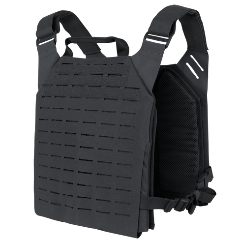 The Condor Elite LCS Vanquish Plate Carrier by Condor features adjustable shoulder and side straps plus laser-cut MOLLE slots, offering law enforcement and first responders reliable protection and versatility.