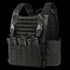 The Condor Elite LCS Vanquish Plate Carrier by Condor is a black tactical vest with adjustable straps and multiple front magazine pouches, designed for military and law enforcement use.