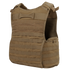 The Condor Enforcer Releasable Plate Carrier, featuring MOLLE webbing, adjustable shoulder straps, a drag handle, and mesh interior panel in tan, is displayed on a plain white background.