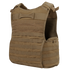 The Condor Enforcer Releasable Plate Carrier, featuring MOLLE webbing, adjustable shoulder straps, a drag handle, and mesh interior panel in tan, is displayed on a plain white background.