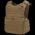 The Condor Enforcer Releasable Plate Carrier in Coyote Brown features MOLLE webbing, adjustable shoulder straps, mesh side panels for ventilation, and a quick-release system for easy removal. On SALE now!.