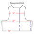 Diagram of the Condor Enforcer Releasable Plate Carrier’s back, essential for first responders EDC gear, shows measurements: 12 upper back, 23 and 22 widths, 18 height, and 7.5 side length—all with labeled lines.