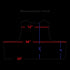 Diagram of the Condor Enforcer Releasable Plate Carrier front pattern with these measurements: shoulder width 12, chest width 26, length 16, side length 8, bottom width 25. Perfect for EDC or shooting range gear design.