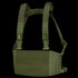 The Condor LCS VAS Harness Kit in Olive Drab features adjustable shoulder and waist straps, front hook-and-loop panel, and MOLLE webbing for tactical customization.