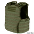 The Condor EXO Plate Carrier Gen II is an olive green tactical vest with adjustable shoulder straps, MOLLE webbing, a side opening, and Small Size marked in the bottom right corner.