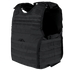 The Condor EXO Plate Carrier Gen II in black features MOLLE webbing, multiple attachment points, adjustable shoulder and side straps for a secure fit, and a 3D mesh liner for comfort—ideal for protective use.