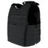 The Condor EXO Plate Carrier Gen II is a black tactical vest with adjustable shoulder straps and multiple MOLLE webbing rows, designed for military use or range protection while carrying essential gear.