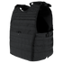 The Condor EXO Plate Carrier Gen II is a black tactical vest with adjustable shoulder straps and multiple MOLLE webbing rows, designed for military use or range protection while carrying essential gear.