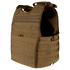 The Condor EXO Plate Carrier Gen II features adjustable straps, multiple MOLLE webbing rows, and a padded interior for military or first responders, shown in brown against a plain background.