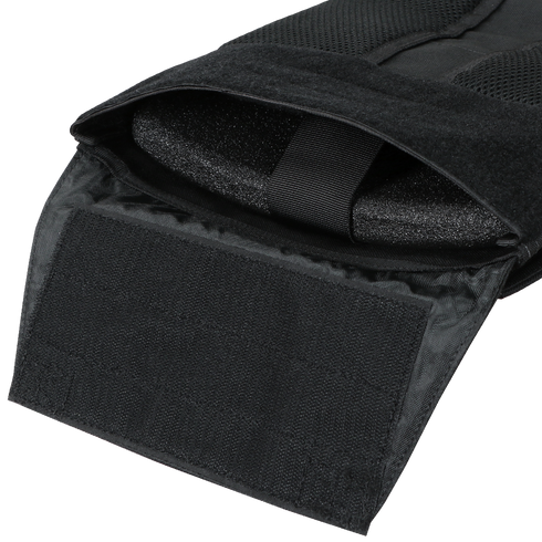 Close-up of the Condor Phalanx Plate Carrier (on sale), showing an open black fabric pouch with Velcro closure and a foam pad inside—perfect for tactical, military, or law enforcement use.