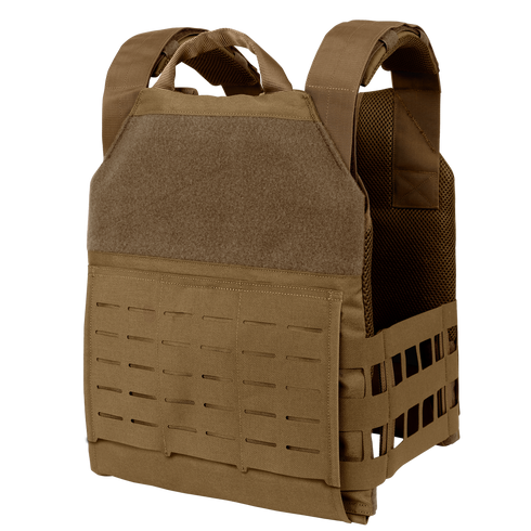 The Condor Phalanx Plate Carrier | SALE features adjustable shoulder straps, a front hook-and-loop panel, and side ventilation panels—perfect for holding body armor plates in tactical or law enforcement situations.