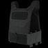 The Condor Specter Plate Carrier is a black tactical vest with adjustable straps and Velcro panels on the front and waist, designed for military or law enforcement use.