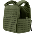 The Condor Vanquish RS Plate Carrier in olive green features laser-cut MOLLE slots, padded shoulder straps, and an adjustable cummerbund, shown on a white background.