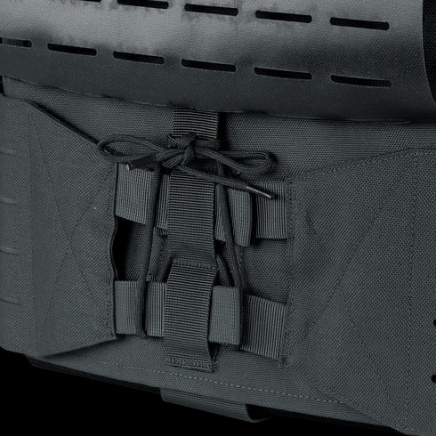 Close-up of the Condor Vanquish RS Plate Carriers front panel with adjustable straps and lacing, offering a secure, customizable fit—ideal for bushcraft or law enforcement applications.