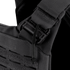 Close-up view of the Condor Vanquish RS Plate Carrier’s black strap, featuring a plastic buckle and attached elastic cord.