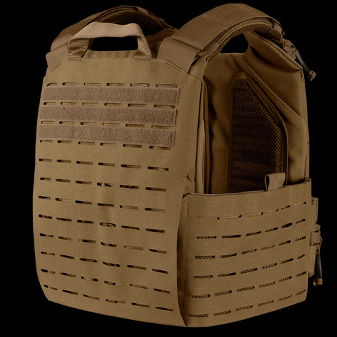 The Condor Vanquish RS Plate Carrier features laser-cut MOLLE panels, padded shoulder straps, and a ventilated mesh lining—perfect for EDC or range days.
