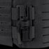 Close-up of a black plastic buckle and strap system on textured fabric, featured on the Vanquish RS Plate Carrier by Condor.
