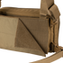Close-up of the Condor Stowaway Chest Rig in tan, featuring a rugged texture and partially open Velcro flap—designed for military and first responder use.