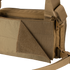 Close-up of the Condor Stowaway Chest Rig in tan, featuring a rugged texture and partially open Velcro flap—designed for military and first responder use.