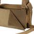 Close-up of the Condor Stowaway Chest Rig in tan, featuring a rugged texture and partially open Velcro flap—designed for military and first responder use.