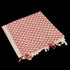 The Condor Shemagh in red & white is a traditional 100% cotton scarf with fringed edges, shown folded on a plain background.