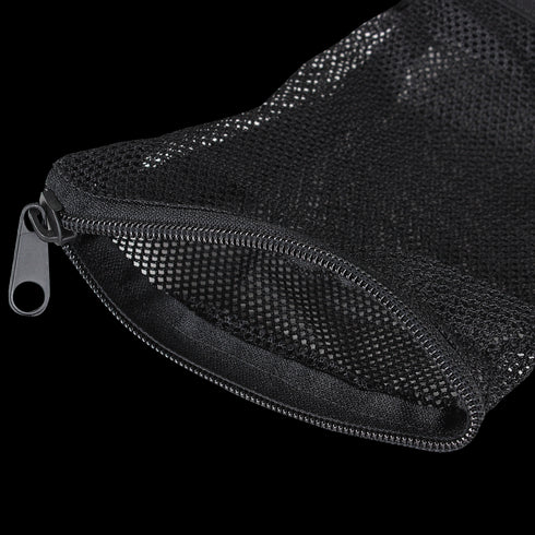 A close-up of the Condor M4/M16 Brass Catcher, partially open, highlights the texture of its black mesh material and the sturdy zipper pull.