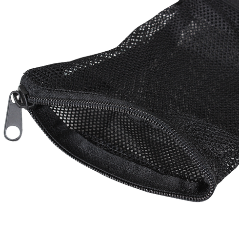 A close-up of the Condor M4/M16 Brass Catcher, partially open, highlights the texture of its black mesh material and the sturdy zipper pull.