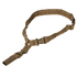 The Condor Matrix Single Point Sling is a tan tactical gun sling with adjustable straps and plastic quick-release buckles, shown against a white background.
