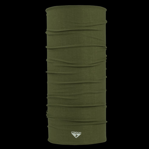 The Condor Multi Wrap in Shemagh Olive Drab is a comfortable and stylish cylindrical fabric neck gaiter, featuring subtle creases and a small logo—perfect versatile headwear for any adventure.
