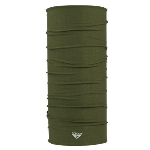 The Condor Multi Wrap in Shemagh Olive Drab is a comfortable and stylish cylindrical fabric neck gaiter, featuring subtle creases and a small logo—perfect versatile headwear for any adventure.