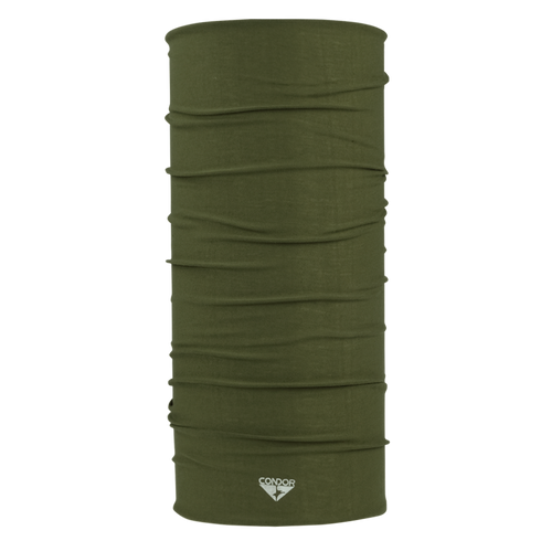 The Condor Multi Wrap in Shemagh Olive Drab is a comfortable and stylish cylindrical fabric neck gaiter, featuring subtle creases and a small logo—perfect versatile headwear for any adventure.
