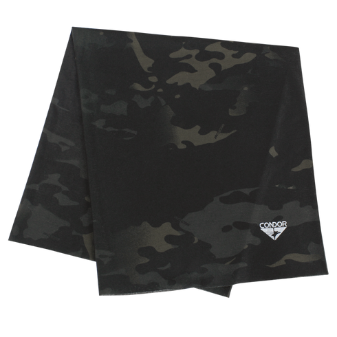 The Condor Multi Wrap in MultiCam Black features a rectangular camouflage design with a white Condor logo in one corner.