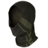 A side view of the Condor Multi Wrap in Condor Logo Olive Drab, featuring a geometric pattern and moisture-wicking fabric that covers head and neck while leaving the face partially exposed.