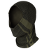 A side view of the Condor Multi Wrap in Condor Logo Olive Drab, featuring a geometric pattern and moisture-wicking fabric that covers head and neck while leaving the face partially exposed.