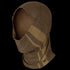 The Condor Multi Wrap in Condor Logo Coyote Brown is versatile headwear that covers the head, neck, and lower face. Displayed on a plain background, it features a patterned design and can be worn multiple ways.