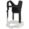 The Condor H-Harness, a black tactical shoulder harness with adjustable straps and buckles, is displayed attached to the top of a white padded belt.