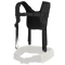 The Condor H-Harness, a black tactical shoulder harness with adjustable straps and buckles, is displayed attached to the top of a white padded belt.