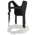 The Condor H-Harness, a black tactical shoulder harness with adjustable straps and buckles, is displayed attached to the top of a white padded belt.