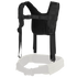 The Condor H-Harness, a black tactical shoulder harness with adjustable straps and buckles, is displayed attached to the top of a white padded belt.