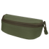 The Condor Sunglasses Case is a closed, rectangular green fabric pouch with a rounded top and a visible zipper pull.