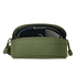 A Condor Sunglasses Case - Scorpion OCP in green sits partially unzipped, revealing a black object inside, set against a plain white background.