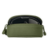 A Condor Sunglasses Case - Scorpion OCP in green sits partially unzipped, revealing a black object inside, set against a plain white background.