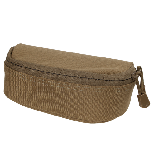 The Condor Sunglasses Case is a small, brown, zippered fabric pouch with a rectangular shape and rounded edges, shown on a white background.