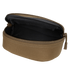 The Condor Sunglasses Case is a small brown zippered pouch with its top open, revealing a black interior lining.