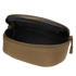 The Condor Sunglasses Case is a small brown zippered pouch with its top open, revealing a black interior lining.