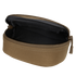 The Condor Sunglasses Case is a small brown zippered pouch with its top open, revealing a black interior lining.
