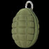 The Condor Grenade Key Chain Pouch in Olive Drab features a compression-molded, grenade-shaped design with a zippered closure and metal keyring, combining tactical style and durability. Shown against a plain background.
