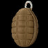 The Condor Grenade Key Chain Pouch is a coyote brown fabric pouch with a compression-molded grenade shape and zippered closure, plus a silver keyring at the top for tactical style and convenience.