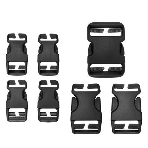 The Condor Buckle Repair Kit includes seven black plastic side-release buckles of assorted sizes displayed on a white background.